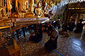 Inle Lake Myanmar. Pindaya, the famous Shwe Oo Min pagoda, a natural cave filled with thousands of gilded Buddha statues. 